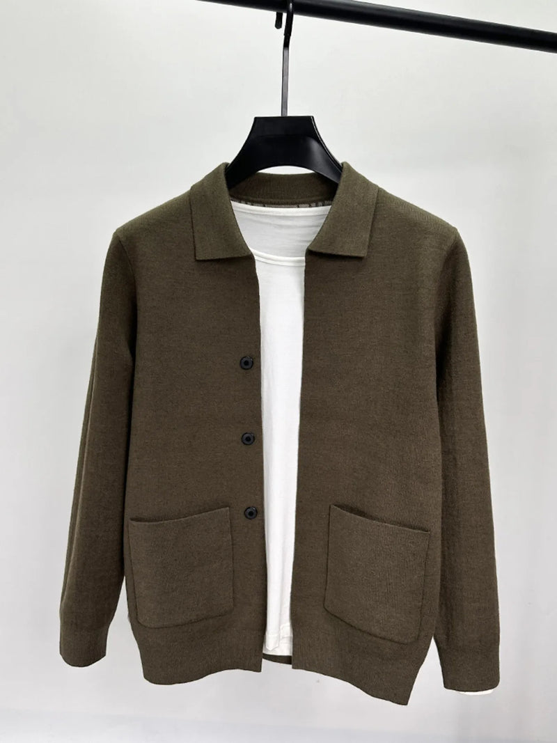 Men's Plus Size Button-Up Cardigan Sweater with Pockets – Big & Tall Casual Knitwear