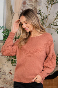 Sew In Love Boat Neck Long Sleeve Sweater Trandify deal