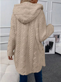 Women's Thick Fleece Jacket | Button-Down Hooded Outerwear