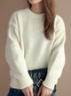 Round Neck Long Sleeve Sweater Trandify Deal