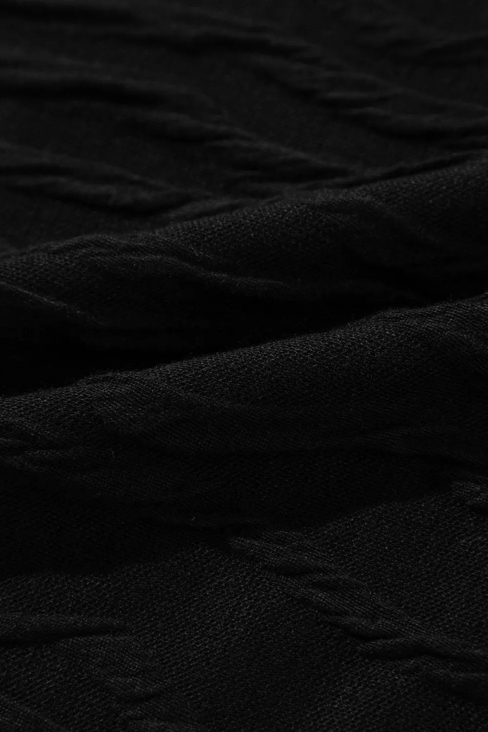 Textured Round Neck Long Sleeve Blouse - Trandify Deal