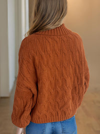 Cable-Knit Turtleneck Long Sleeve Sweater Trandify Deal