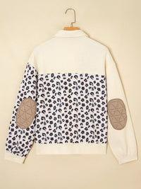 Leopard Print Quilted Jacket for Women - Cozy Waffle Textured