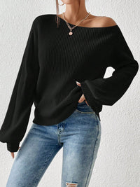 Honey Single Shoulder Long Sleeve Sweater Trandify Deal