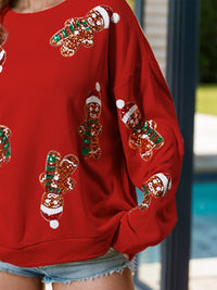 Sequin Gingerbread Man Long Sleeve Sweatshirt Trandify Deal