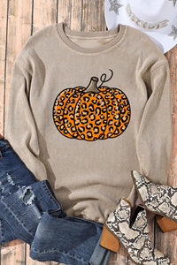 Pumpkin Round Neck Long Sleeve Sweatshirt Trandify Deal