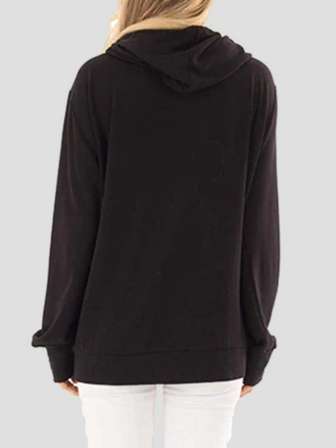 Drawstring Letter Graphic Long Sleeve Hoodie Trandify Deal