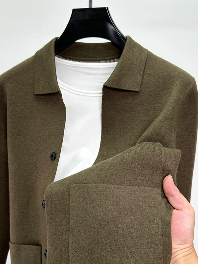 Men's Plus Size Button-Up Cardigan Sweater with Pockets – Big & Tall Casual Knitwear