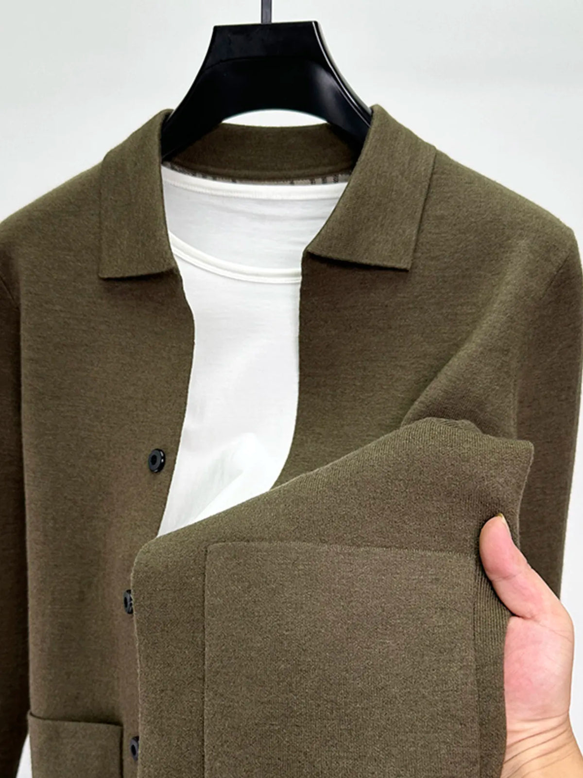 Men's Plus Size Button-Up Cardigan Sweater with Pockets – Big & Tall Casual Knitwear