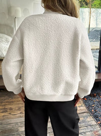 Women's Thick Buttoned Dropped Shoulder Jacket in oversized fit,