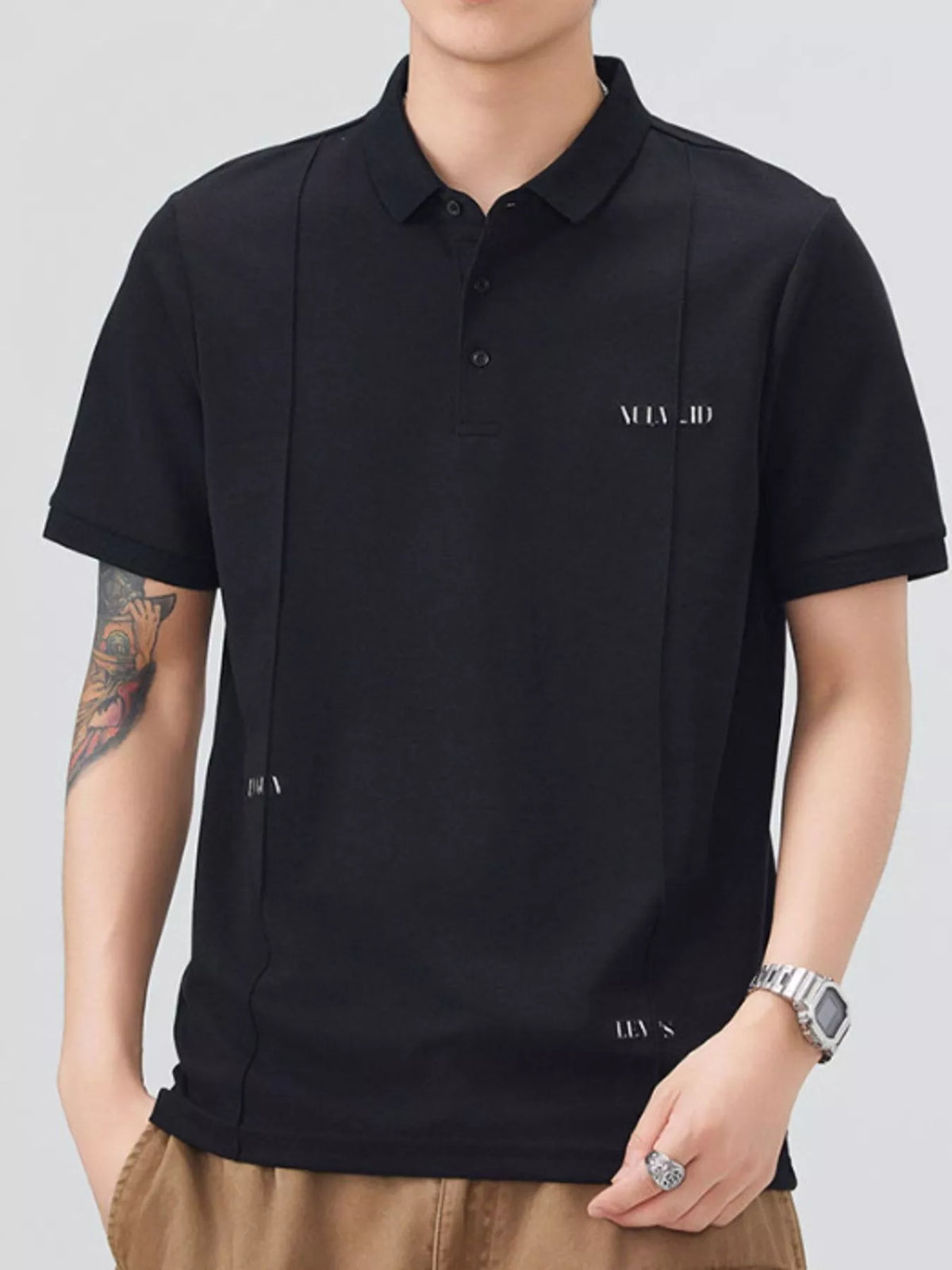 Men's Plus Size Button Detail Short Sleeve Polo