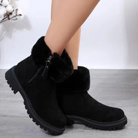 Suede Faux Fur Boots with Side Zipper Trandify Deal