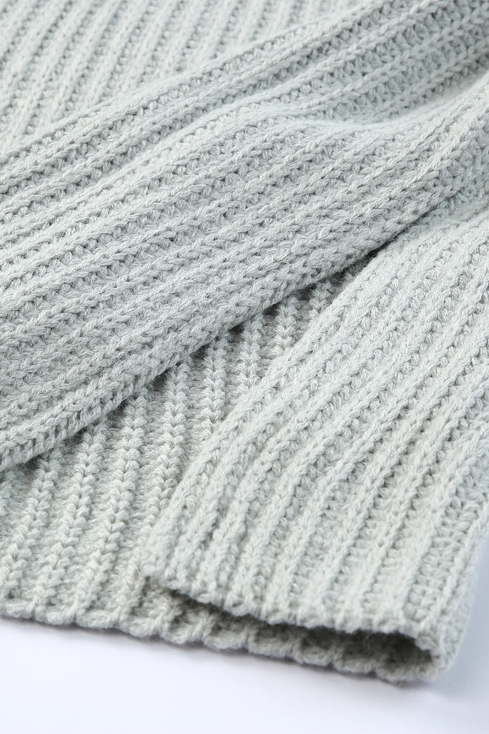 Side Slit Boat Neck Long Sleeve Sweater Trandify Deal