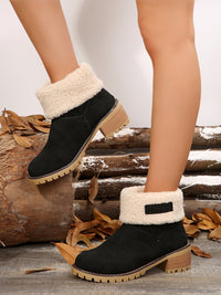 Thermal Fuzzy Block Heel Boots Trandify Deal