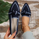 Bow Contrast Trim Point Toe Loafers - Trandify Deal
