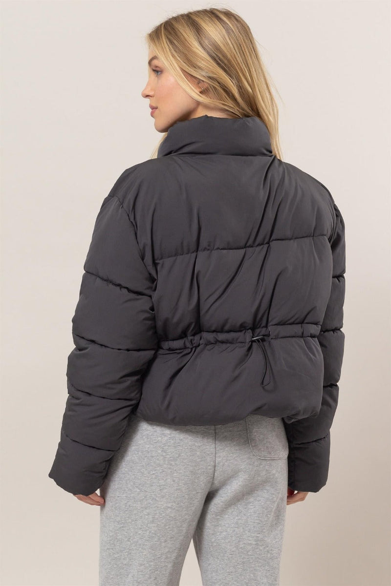HYFVE Quilted Back Drawstring Puffer Jacket Trandify Deal