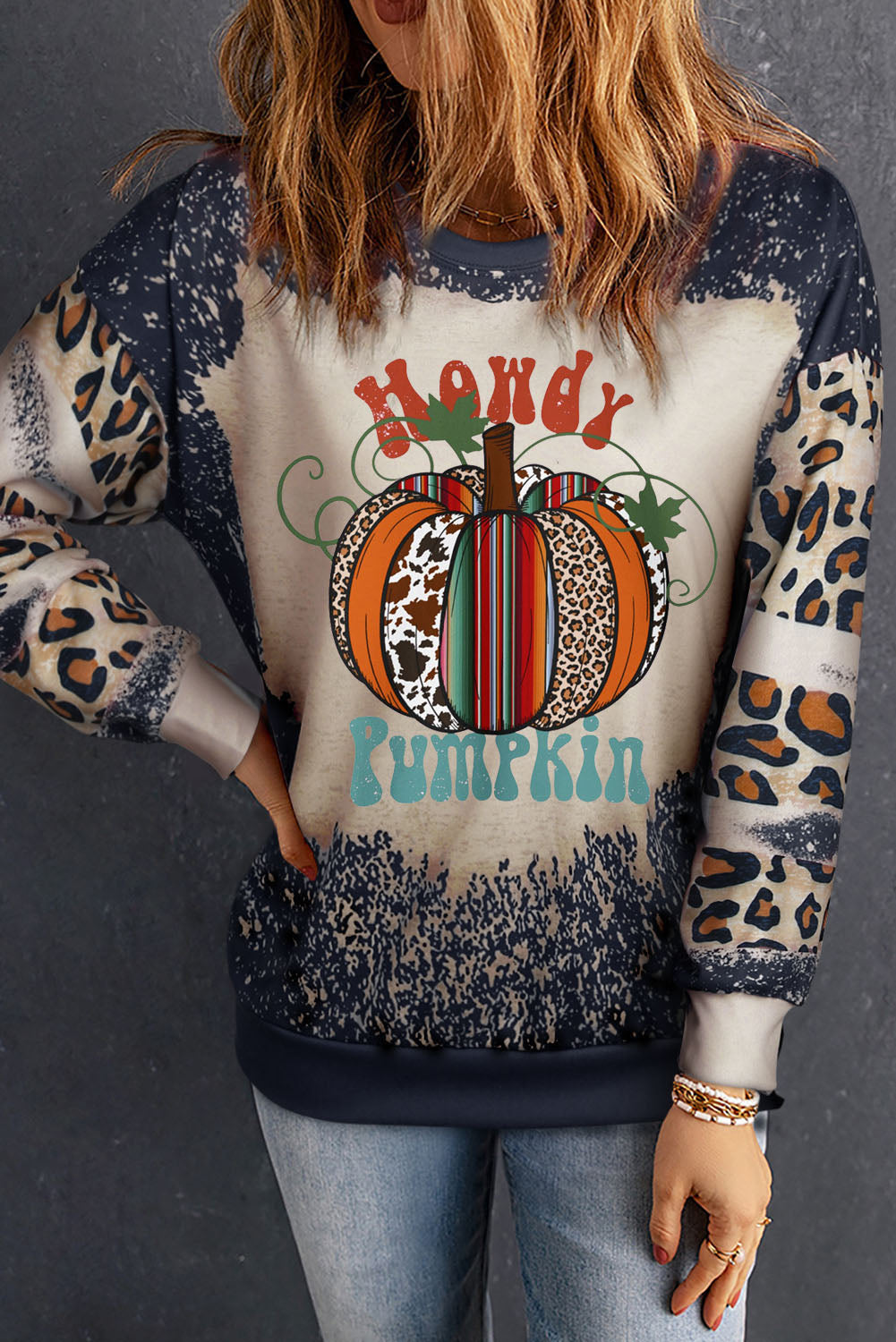 Pumpkin Graphic Long Sleeve Sweatshirt Trandify Deal