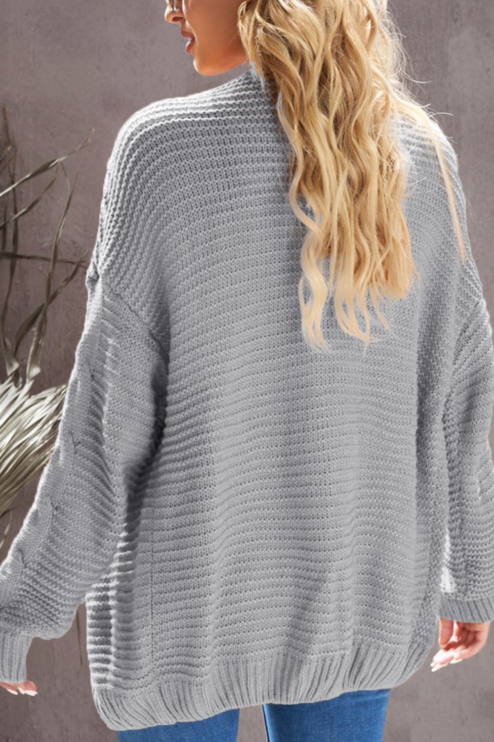 Cable-Knit Open Front Cardigan Trandify Deal