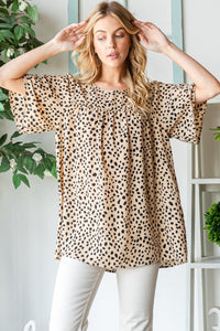 Heimish Full Size Animal Print Flutter Sleeve Blouse Trandify deal