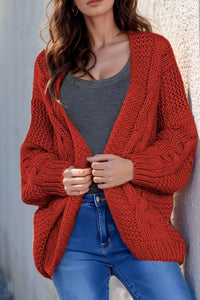 Cable-Knit Open Front Cardigan Trandify Deal