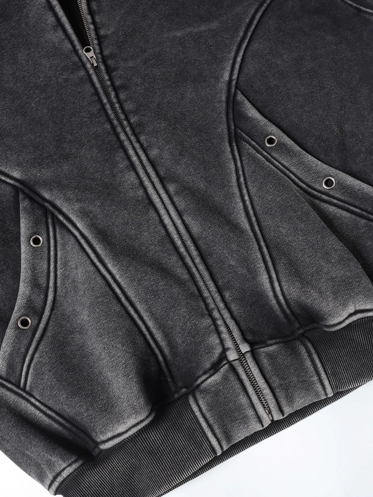 Men’s Distressed Zip-Up Hoodie – Soft Washed Cotton Streetwear Pullover