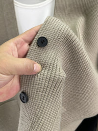 Men's Plus Size Button-Up Long Sleeve Cardigan – Camel Casual Knit Sweater for Big & Tall Men