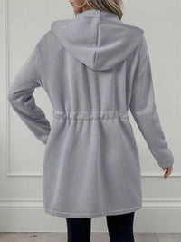 Women's lightweight zip up hoodie jacket in Gray with front pockets.