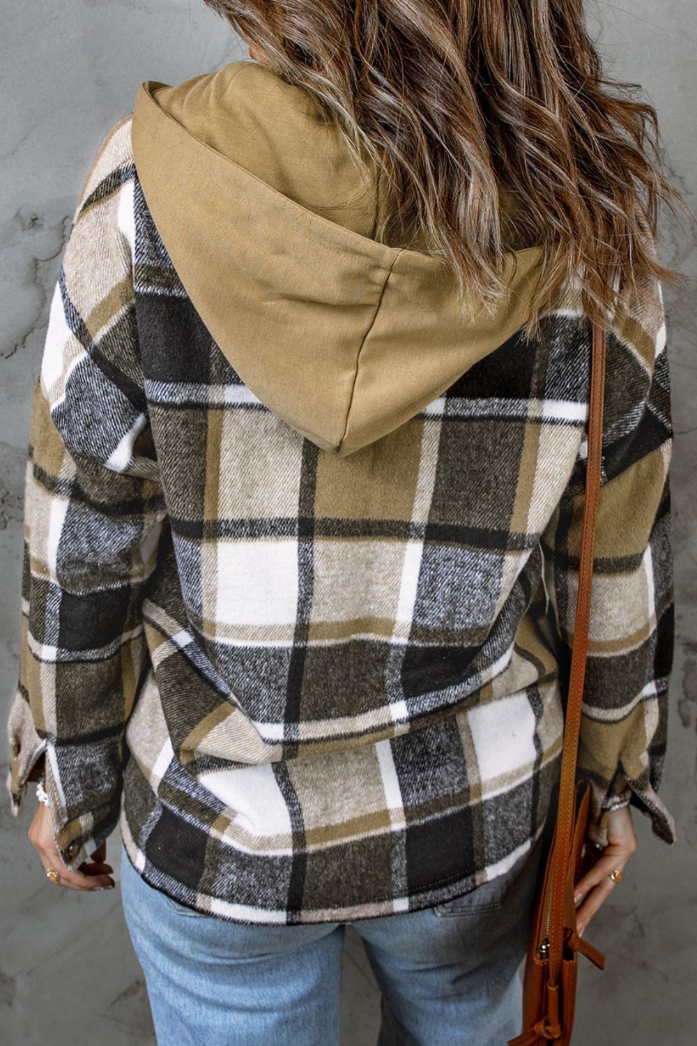 Plaid Button Up Hooded Shacket Trandify Deal