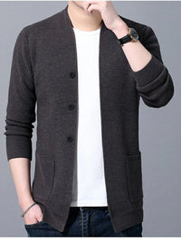 Men’s Plus Size Long Sleeve Cardigan with Pockets – Cozy & Stylish