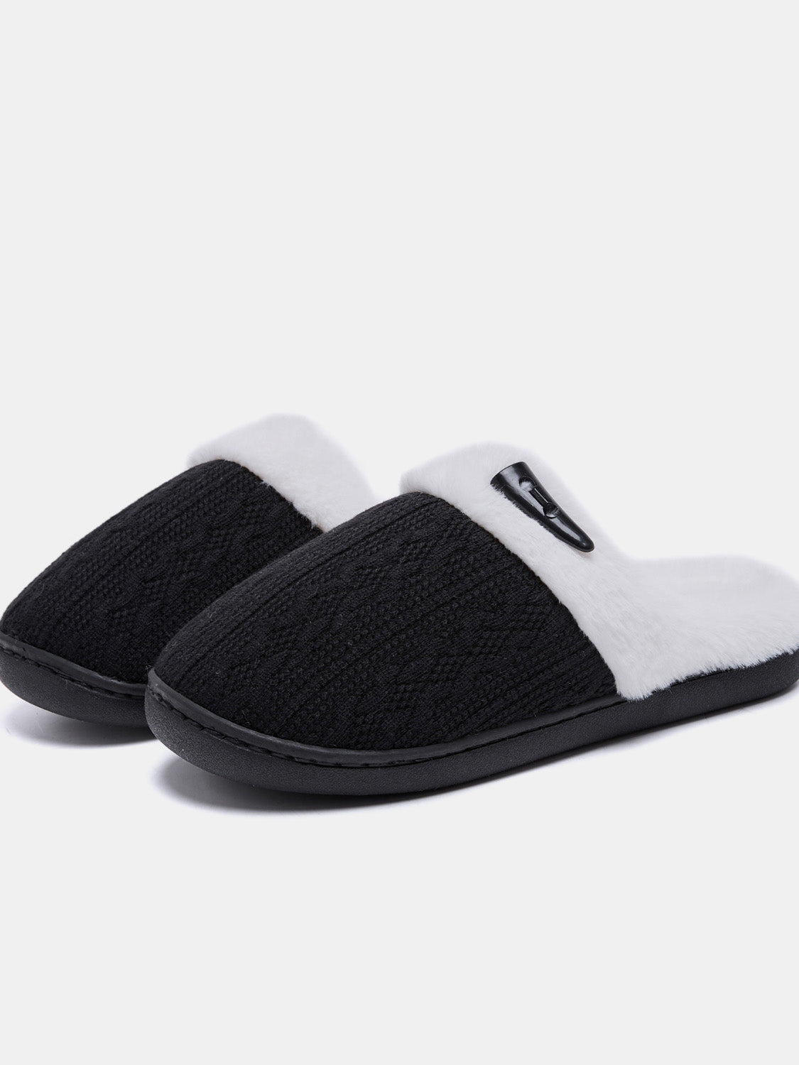 Horn Buckle Furry Texture Flat Slippers Trandify Deal