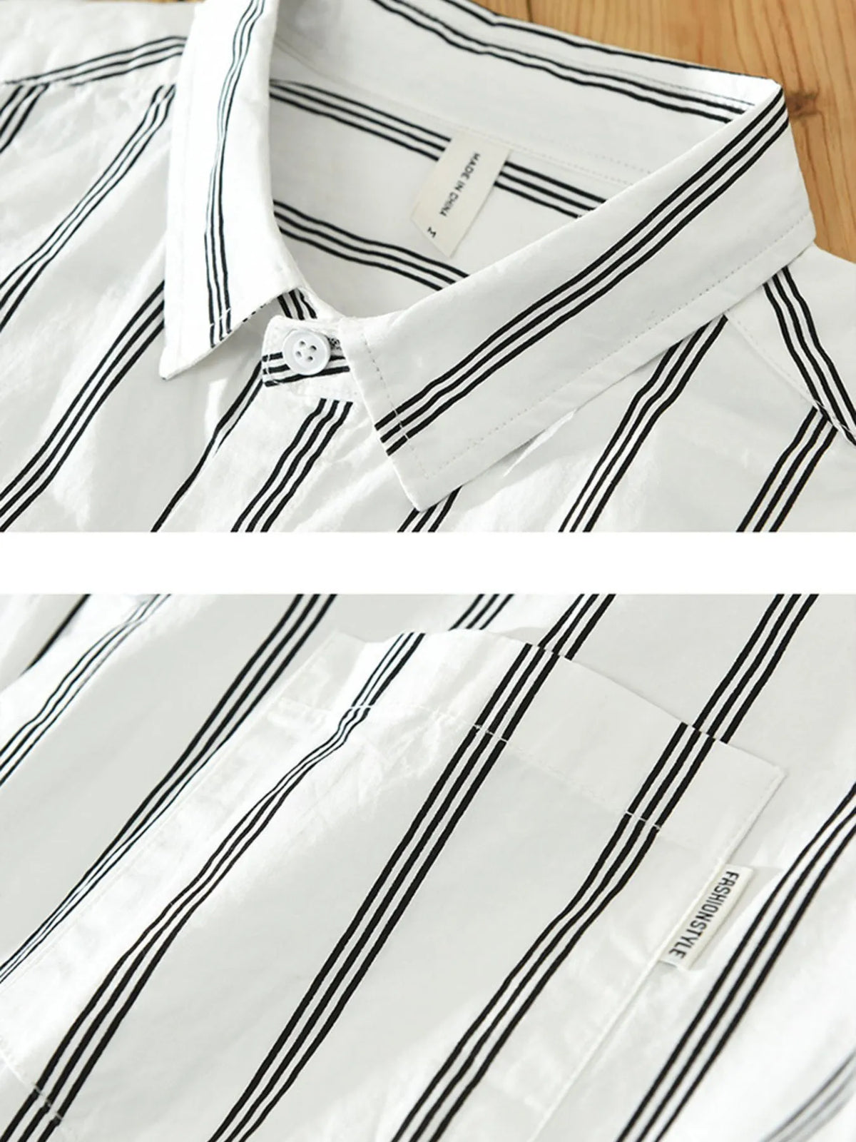 Men's Plus Size Classic Striped Short Sleeve Button-Up Shirt – Casual Slim Fit Summer Top for Big & Tall Men