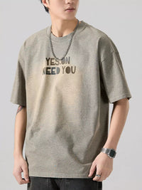 Men's 100% cotton short sleeve t-shirt in heather washed gray, regular fit