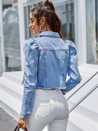 Women’s Casual Denim Jacket with Button Down Design