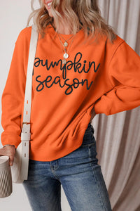 Letter Round Neck Long Sleeve Sweatshirt Trandify Deal
