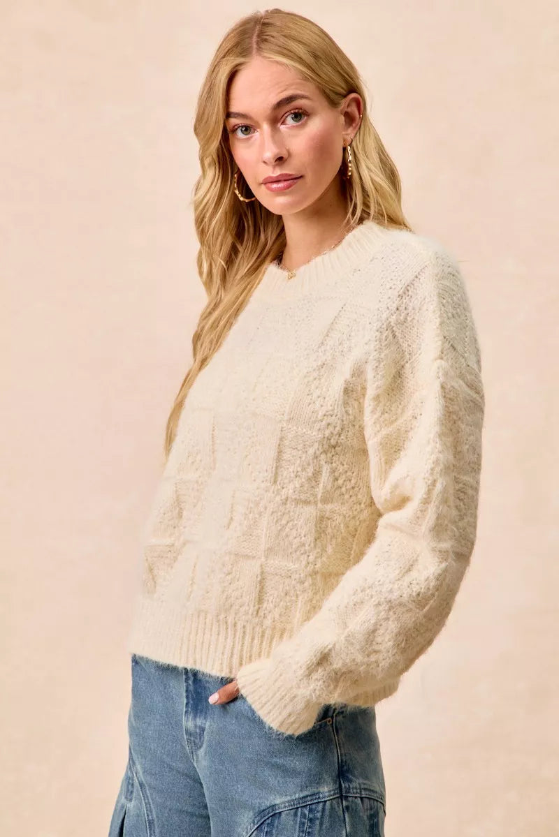 BiBi Women's Ribbed Drop Shoulder Sweater