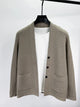 Men's Plus Size Button-Up Long Sleeve Cardigan – camel Casual Knit Sweater for Big & Tall Men