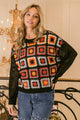 BiBi Granny Square Front Long Sleeve Top Trandify Deal