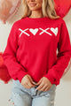 Valentine’s Day XOXO Round Neck Drop Shoulder Sweatshirt Trandify Deal
