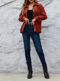 Women's Corduroy Shacket - Pocketed Overshirt