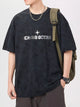 Men's plus size soft cotton t-shirt in Black, regular fit model.