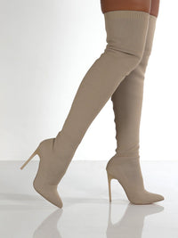 Point Toe Over Knee Stiletto Boots Trandify Deal