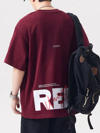 Mens oversized t-shirt in 100% cotton, plus size comfort fit model showing relaxed style