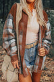 Plaid Button-Up Long Sleeve Shacket for Women - Trendy & Comfortable Outerwear at TrandifyDeal