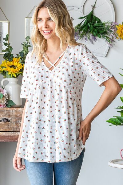 Summer Flowy Tunic with Vintage Floral Print – Casual Plus Size Top