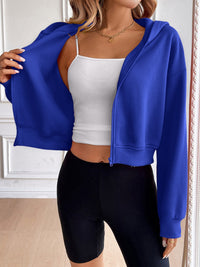 Ivy Lane Zip Up Dropped Shoulder Hooded Jacket Trandify Deal