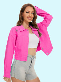 Distressed Distressed Button Up Denim Jacket Trandify deal