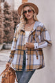 Mandy Plaid Dropped Shoulder Hooded Jacket Trandify Deal