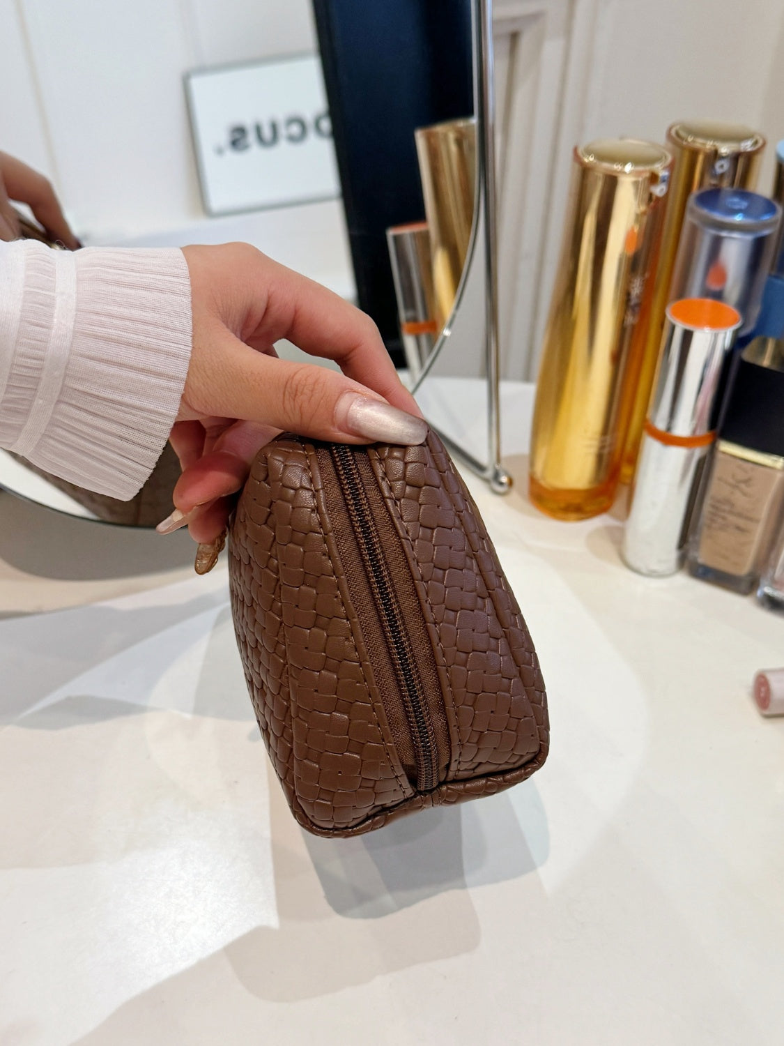 PU Leather Woven Clutch Trandify Deal