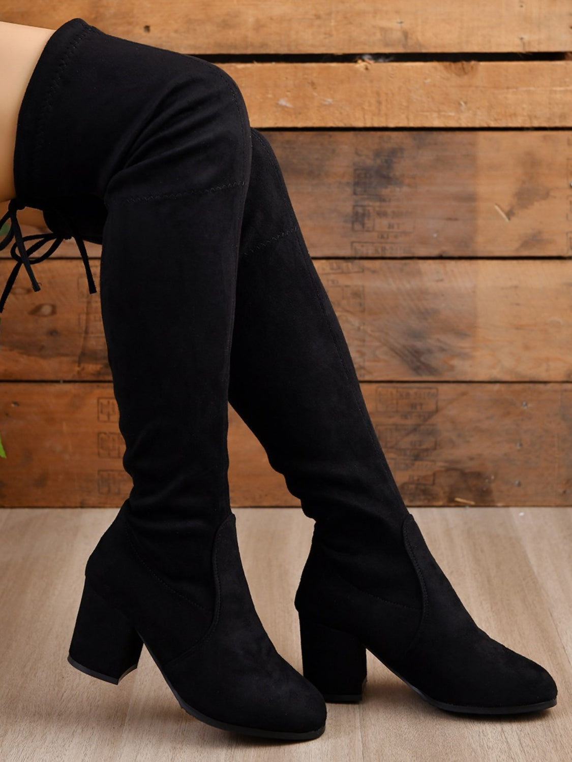 Round Toe Block Heel Boots Trandify Deal