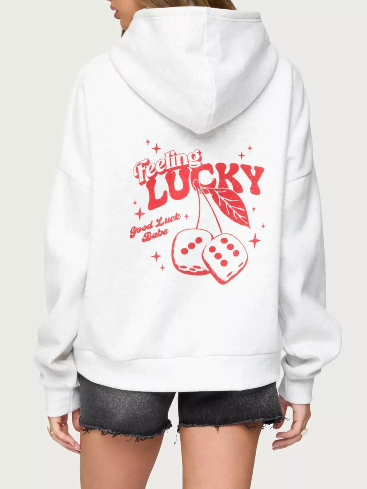 Women's Oversized Graphic Hoodie Drop Shoulder Sweatshirt